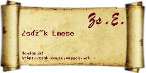 Zsák Emese névjegykártya